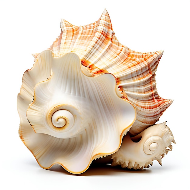 Seashell aislado sobre fondo blanco