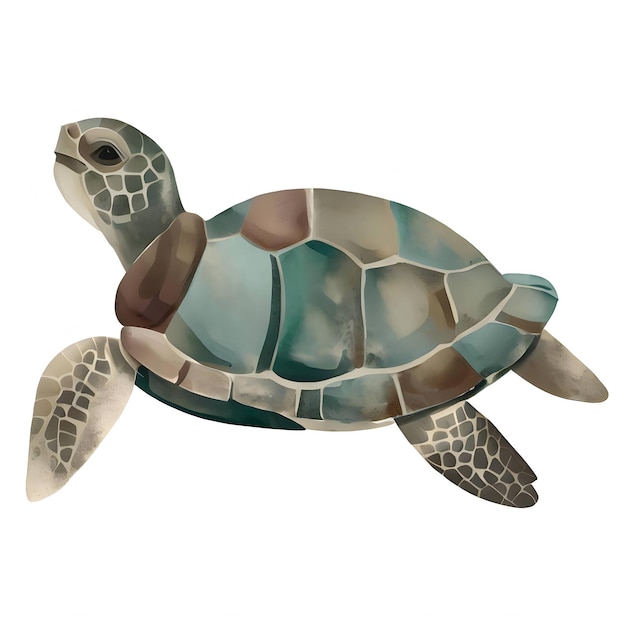 Seaturtle ilustração isolada em um fundo branco