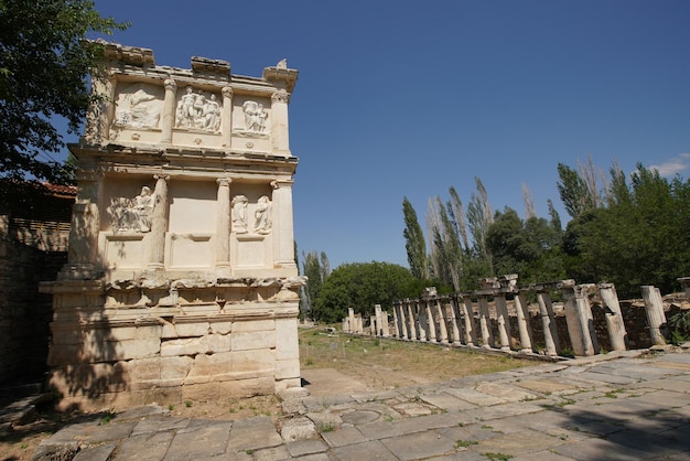 Sebasteion na cidade antiga de Aphrodisias em Aydin Turkiye