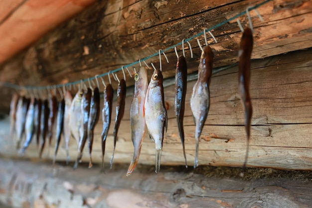 Secado de pescado en cuerda