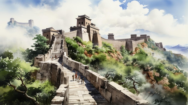 Foto seção badaling da grande muralha da china