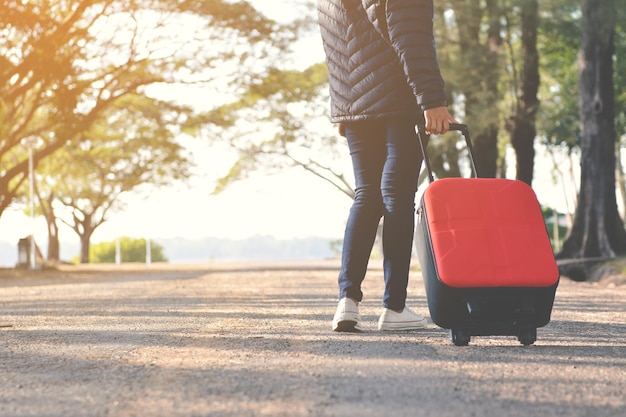 Seção baixa de turistas do sexo feminino