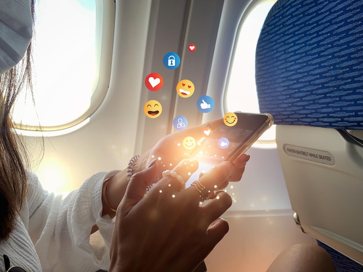 Foto seção do meio de uma mulher usando um telefone móvel