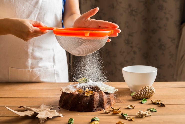 Foto seção média de uma mulher preparando comida na mesa