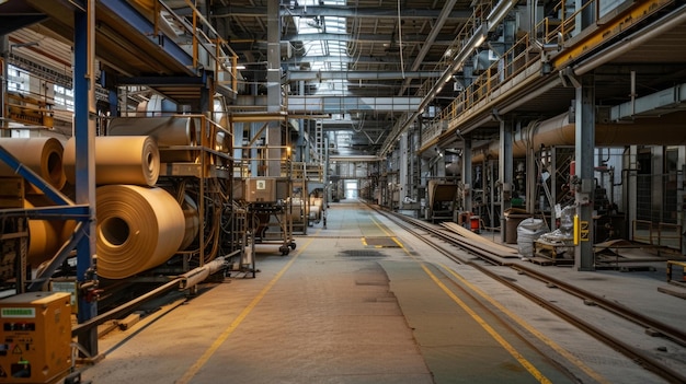 Una sección de la fábrica dedicada a la transformación de los rollos de papel en diferentes tipos de cartón
