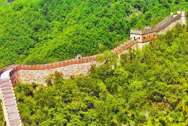 Foto sección de la gran muralla china mitianyu