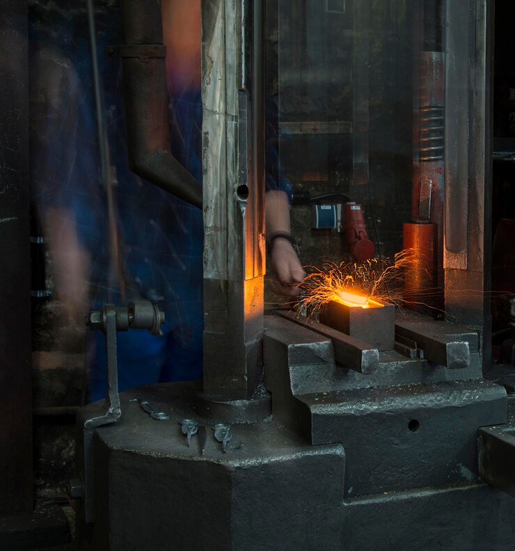 Foto sección media del hombre que trabaja en la industria