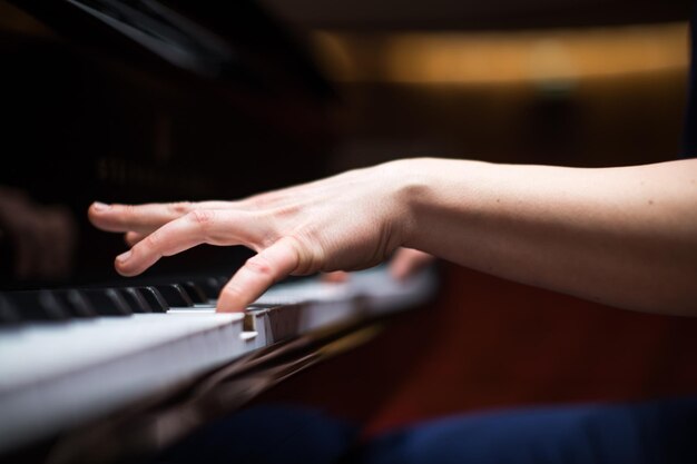 Sección media de un hombre tocando el piano