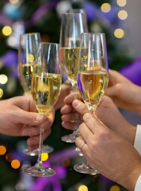 Sección media de una mujer sosteniendo una copa de vino