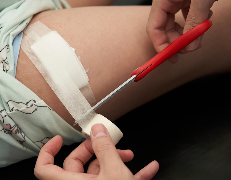 Foto sección media del paciente tratado por el médico