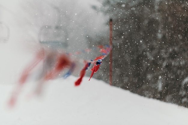 Foto sección media de una persona esquiando en la nieve