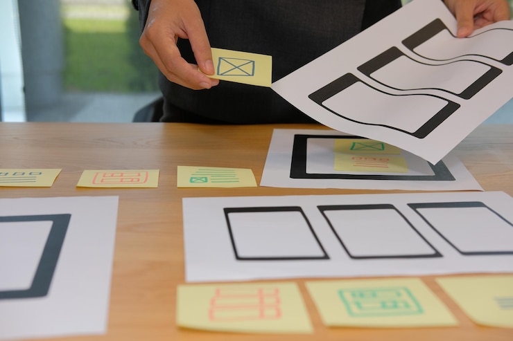 Foto sección media de programadores que trabajan en la oficina