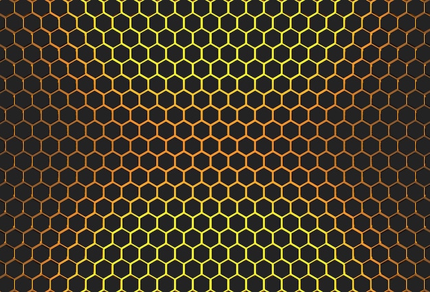 sechseck schwarzer hintergrund mit goldlicht 3d-illustrations-rendering für design business design