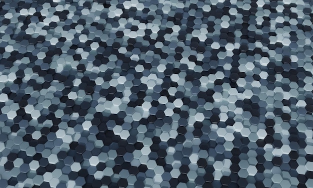 Sechseckige cremige Mustertapete 3D-Rendering abstrakter Hintergrund Pastelltöne Spielzeug geometrische Formen einfaches Mockup minimale Designelemente Farbpalette sanfte Farbtöne
