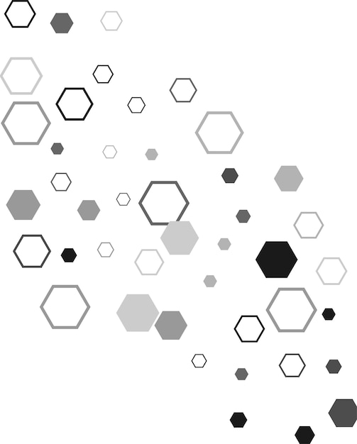 Sechseckige sechseckige Raster-Mosaik-Zellzeichen oder -symbol Gradation