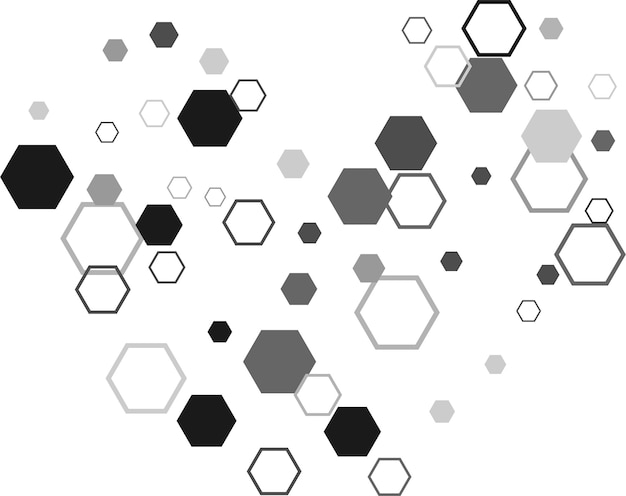 Sechseckige sechseckige Raster-Mosaik-Zellzeichen oder -symbol Gradation