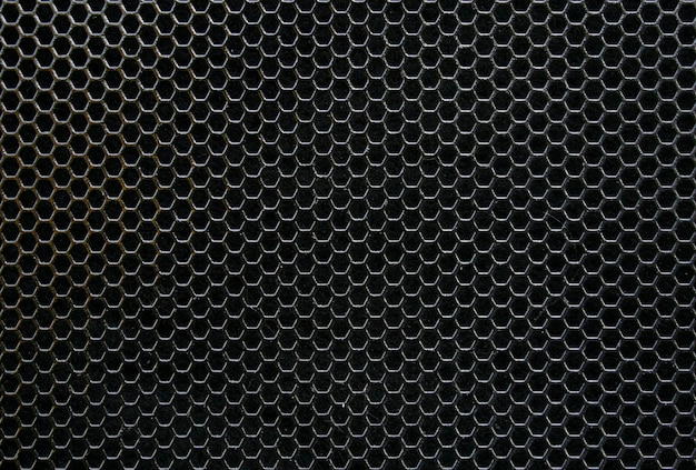 Sechseckige Textur aus schwarzem Eisen Industrieller Hintergrund
