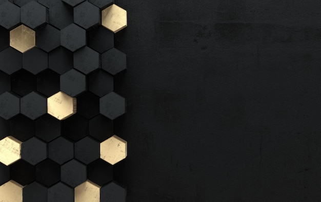 Sechseckiger abstrakter Hintergrund Moderne zelluläre Waben-3D-Platte mit Sechsecken