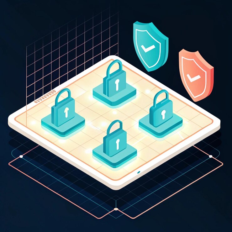 Foto secure data and network protection cybersecurity illustration