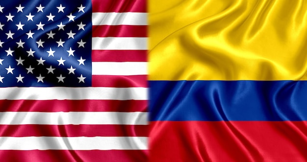 Seda bandera USA y Colombia