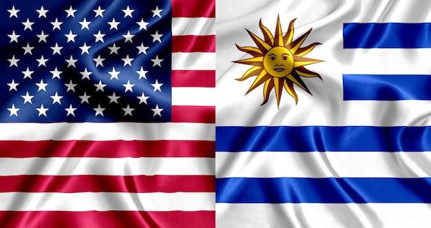 Seda bandera USA y Uruguay