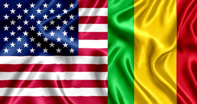 Seda da bandeira dos EUA e do Mali