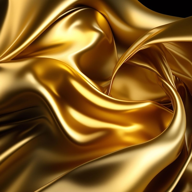 Seda dourada em um redemoinho