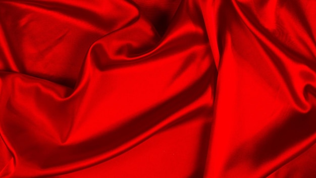 Seda vermelha ou textura de tecido de luxo de cetim pode usar como fundo abstrato Vista superior