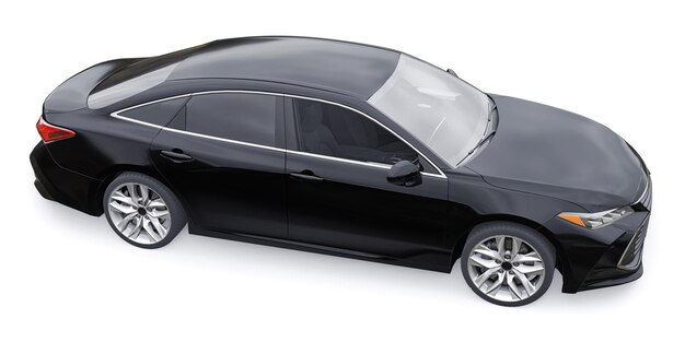 Sedan preto de grandes empresas para ilustração 3D de trabalho e família