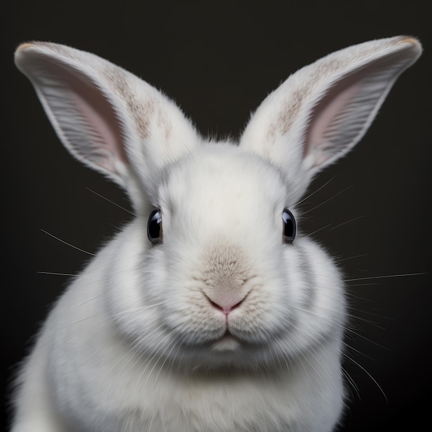 Foto sedate closeup retrato lindo bigode páscoa coelho anão hotot no estúdio