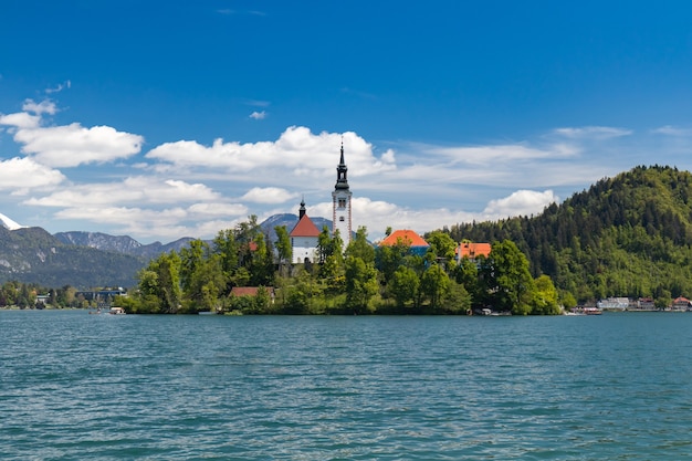 See in der Stadt Bled, Slowenien, Triglav-Nationalpark