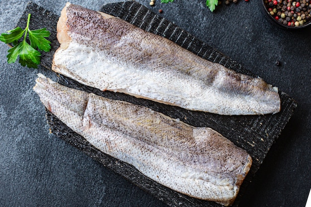 Seehechtfilet rohen Fisch Meeresfrüchte essfertig