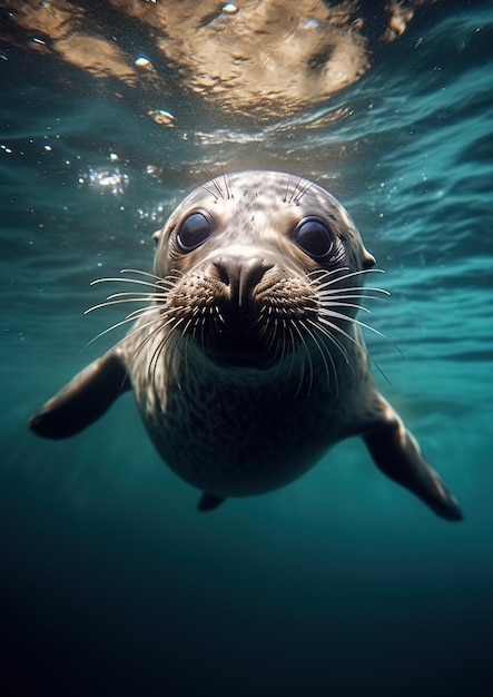 Seelöwe im Meer aus der Nähe