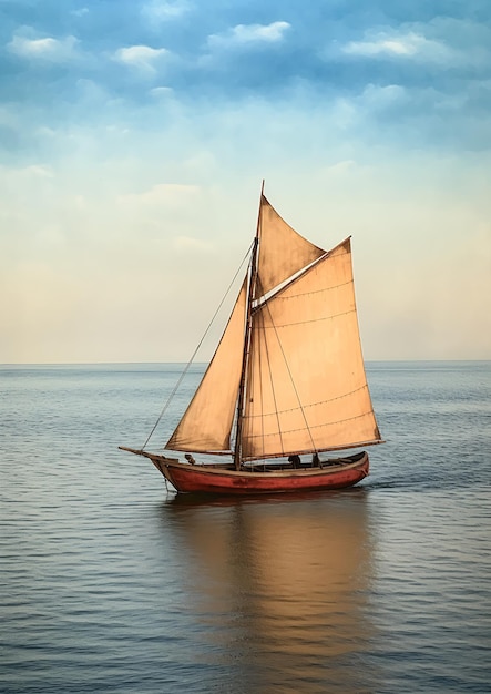 Segelboot Segel tiefe Körnung Linse Rost Euklid Klasse Galerie Anzeige beiläufig starr treibend