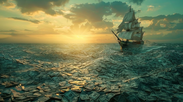 Segeln auf einem riesigen Meer von Papierwährungen