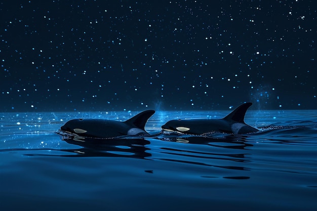 Segeln Sie in den sternenbestrahlten Horizont, wo Orcas r generative ai schaffen