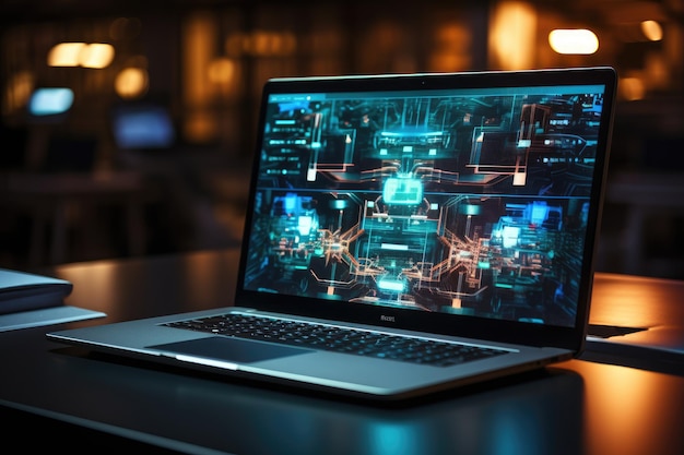 Segurança cibernética e proteção de dados laptop rede de internet proteger dados empresariais e financeiros
