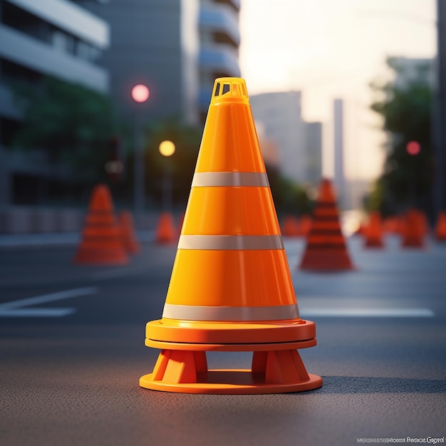 Foto segurança na construção de estradas de cone de tráfego