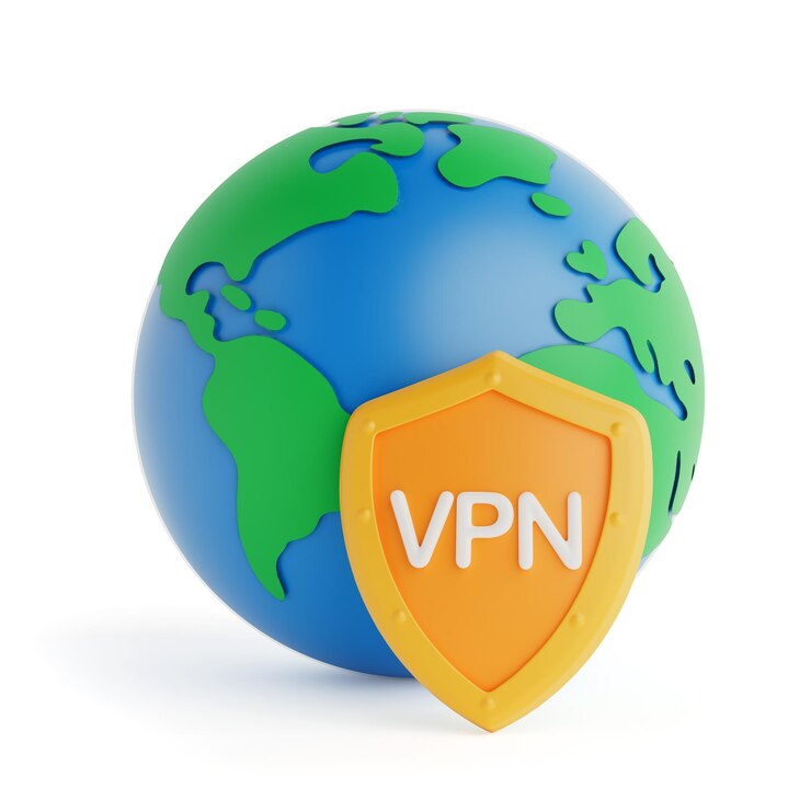 Foto segurança na internet e privacidade global conceito de globo com vpn shield rendering 3d