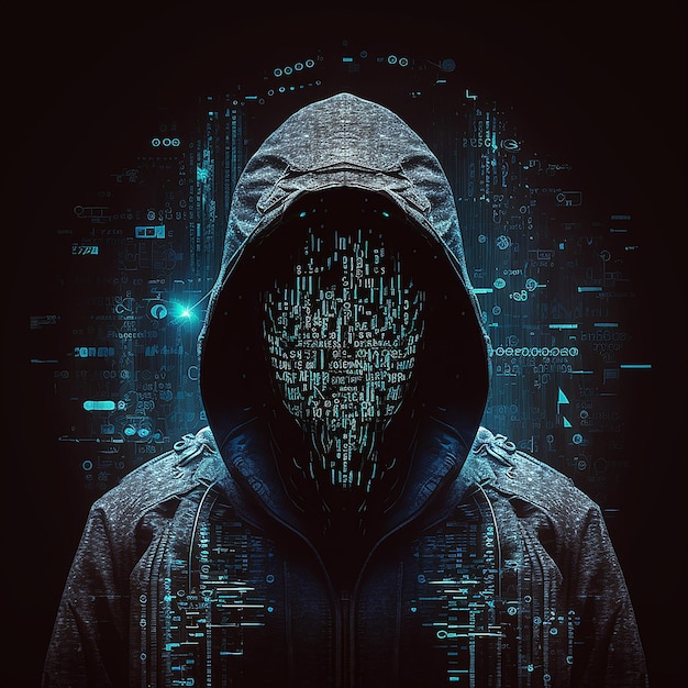 Seguridad cibernética el concepto de crimen digital Ilustración AI generativa