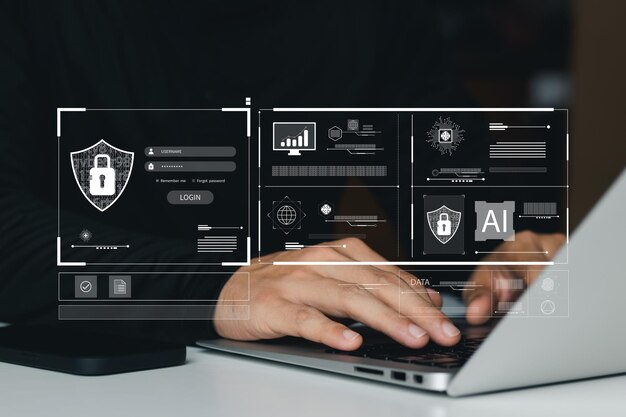 Foto seguridad cibernética esencial prevención del crimen digital por parte de hackers anónimos seguridad de datos personales y banca y finanzas