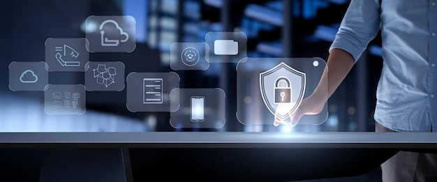Seguridad cibernética Protección de datos Información privacidad Concepto de tecnología de Internet