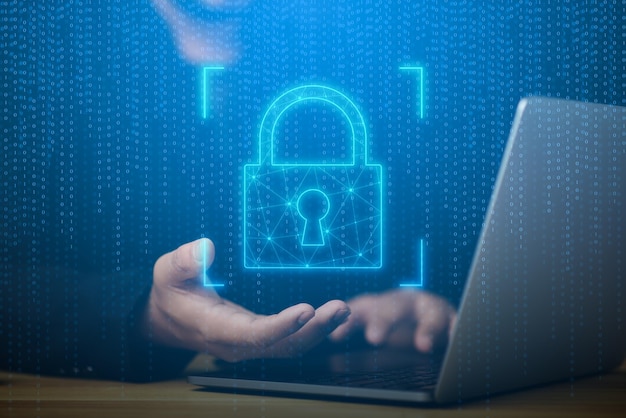 Seguridad cibernética Protección de datos Privacidad de la información antivirus defensa contra virus concepto de tecnología de InternetTecnología empresarial Internet y concepto de redes