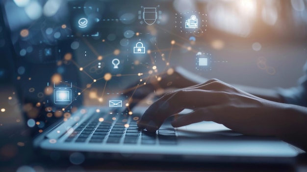 Seguridad cibernética y protección de datos Tecnología de Internet y concepto empresarial
