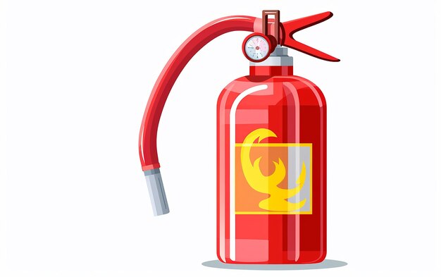 Seguridad Primer vector de protección del extintor de incendios aislado Rojo