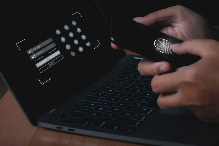 Foto seguridad en la tecnología de internet contra el cibercrimen digital fingerprin