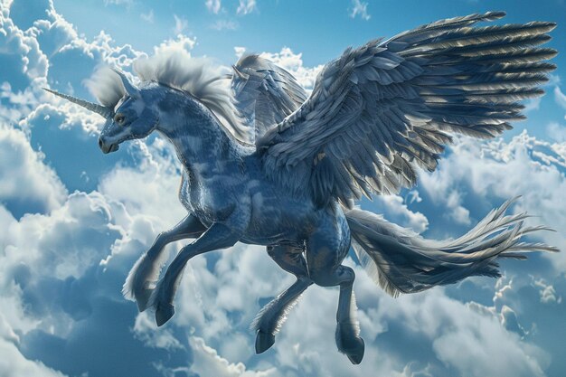 Foto sehen sie den majestätischen hippogriff, ein wunderbares geschöpf, das sich erzeugt.