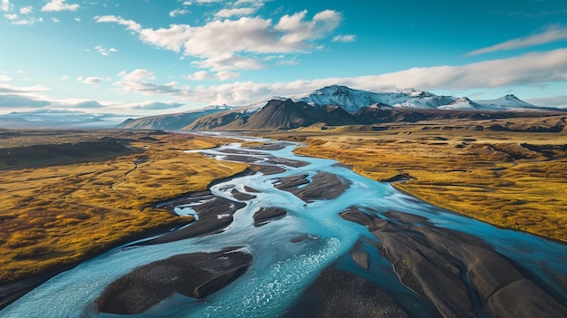 Sehen Sie sich die atemberaubende Schönheit eines isländischen Flusses an