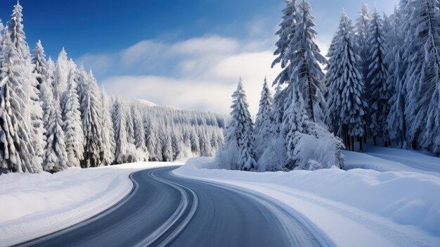 Sehenswerte saisonale Straßen-Schneelandschaft