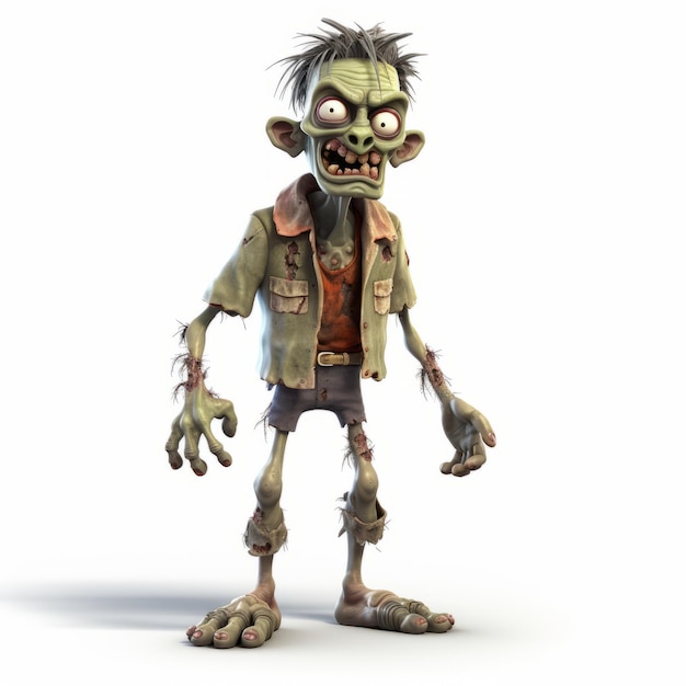 Sehr detaillierte 3D-Cartoon-Zombie-Illustration